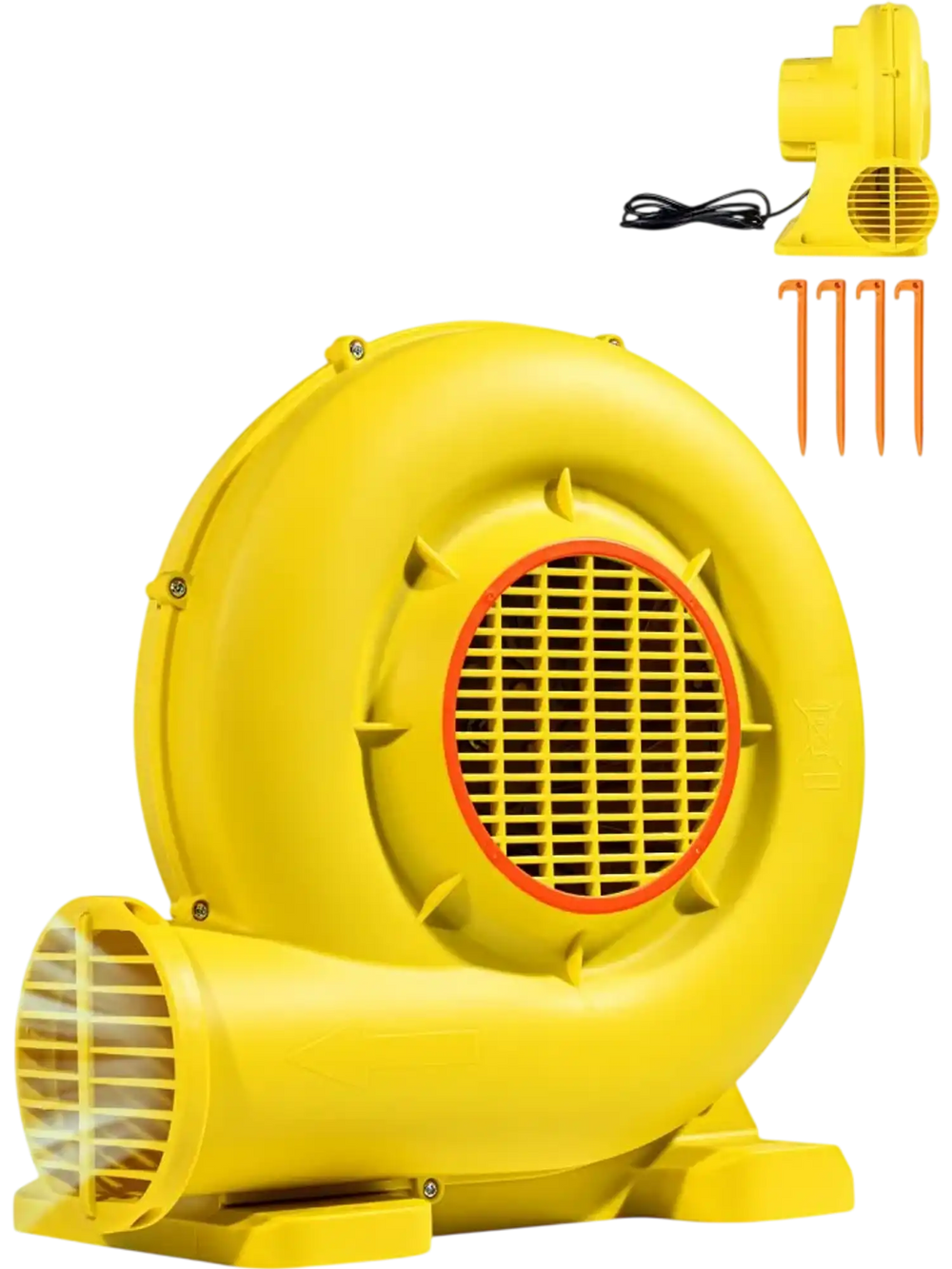 VEVOR Inflatable Blower, 680&750W, 1.0HP Bounce House Blower, Pump Commercial Air Blower for Inflatables, 3400RPM Bouncy Castle Electric Air Blower Fan Perfect for Bounce House, Waterslides, Yellow