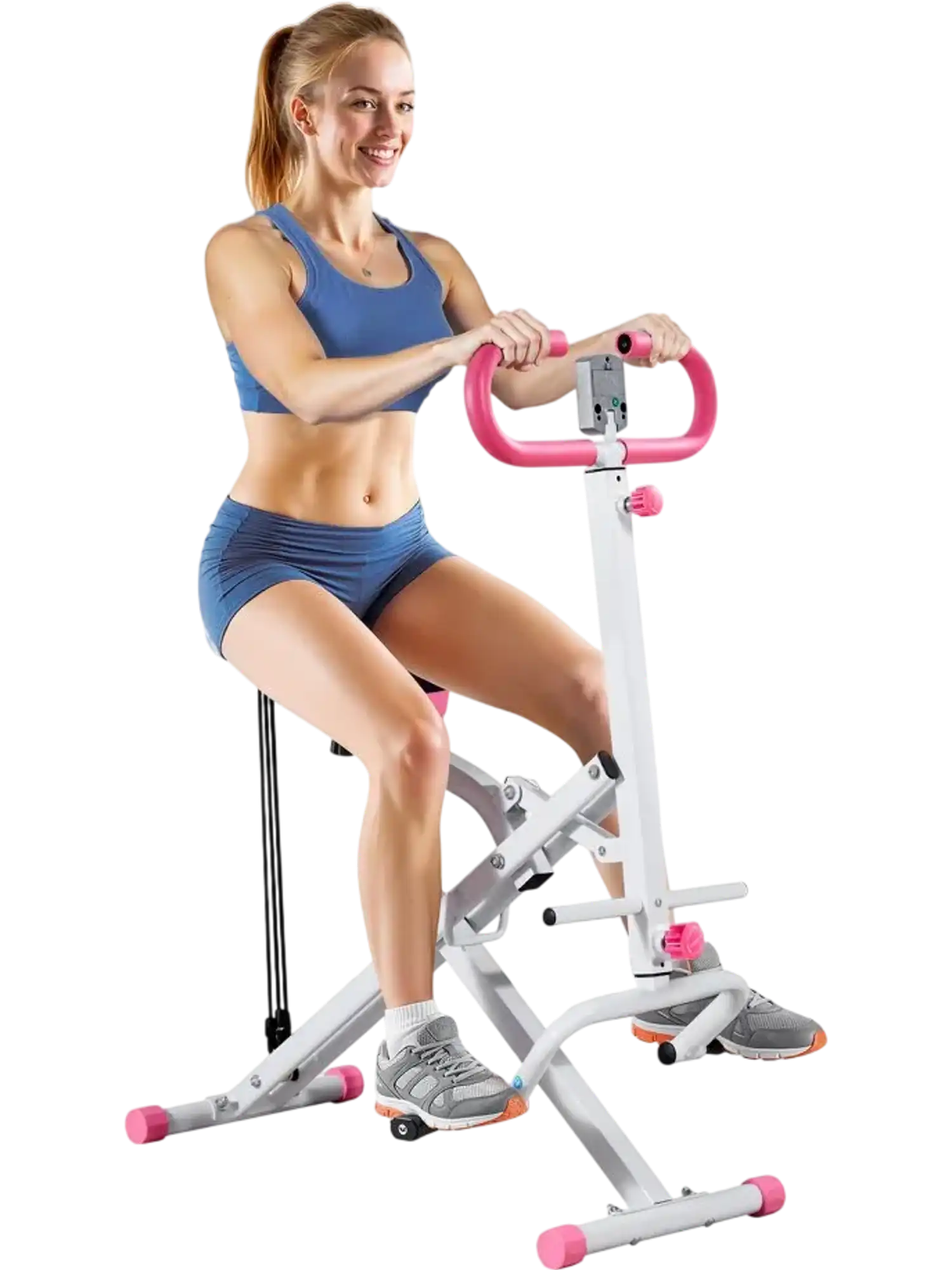 Vevor Squat Machine Foldable Deep Squat Rowing Glute Trainer White New
