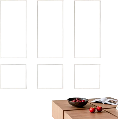VEVOR Wall Molding 3 Pack, Wainscoting Panels Kit, Lightweight Paintable Polystyrene, Easy to Install, Waterproof Accent Wall Trim for Interior Décor Living Room, Bedroom, White (24x54 + 24x24 in)