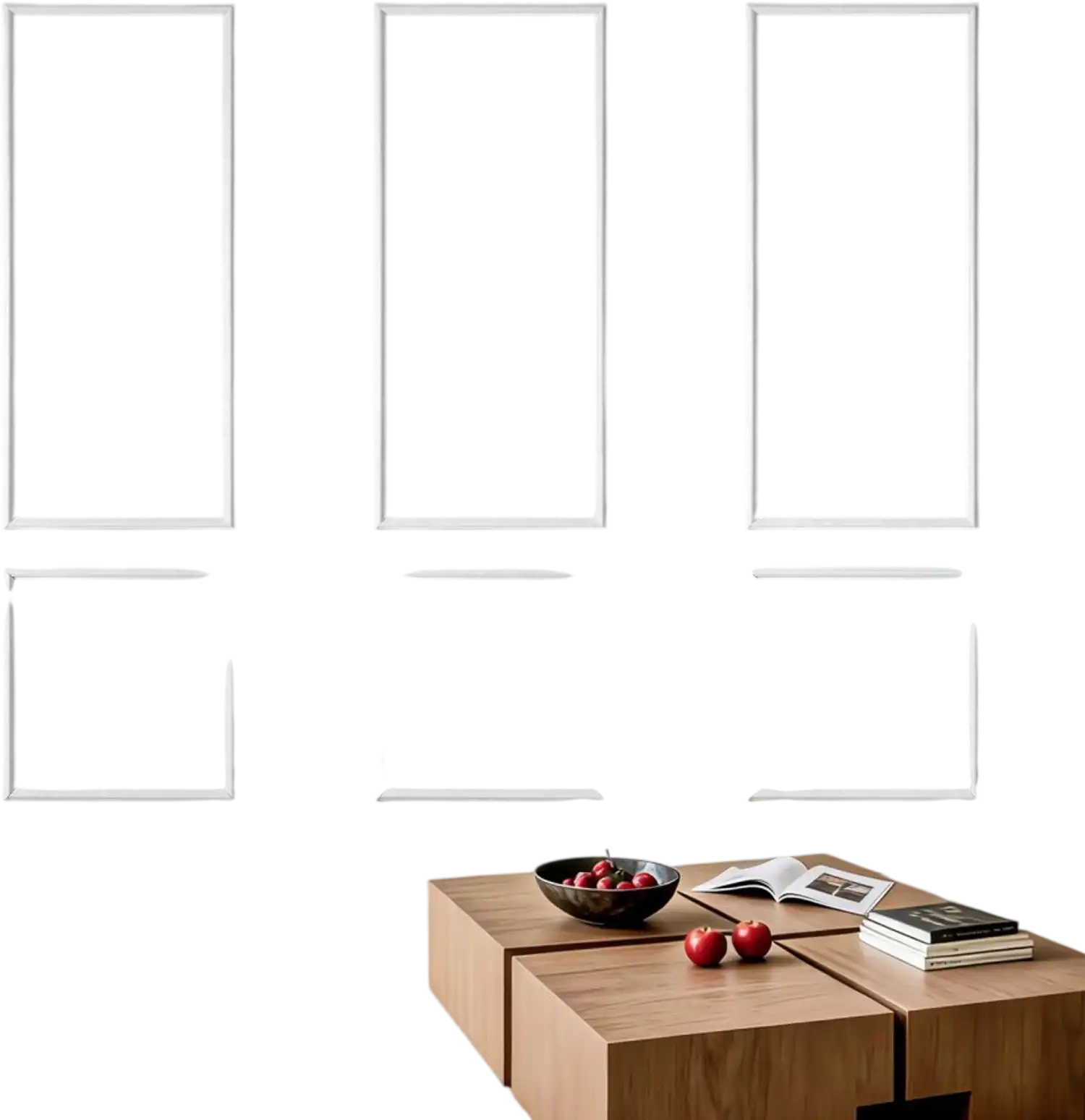 Vevor Wall Molding Paintable Wainscoting Panels Kit 3-Pack White 24x54