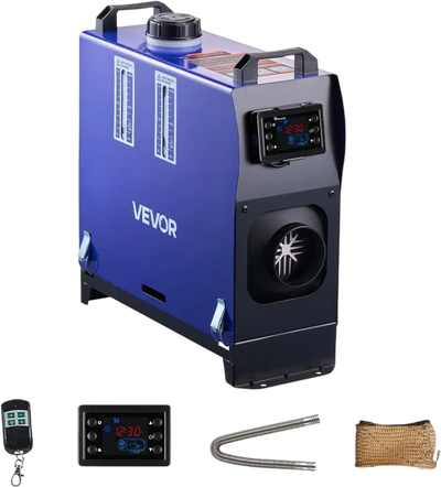 VEVOR Diesel Heater, 8KW, DC 12V/24V, All in One Portable Diesel Air Heater with Remote Control and LCD Screen, Fast Heating Low Noise, 1.3 Gal Fuel Tank for Vehicles, Vans, RVs, Campers, and Trucks