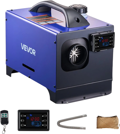 VEVOR Diesel Heater, 8KW, DC 12V/24V, All in One Portable Diesel Air Heater with Remote Control and LCD Display, Fast Heating Low Noise, 1.3 Gal Fuel Tank for Vehicles, RVs, Vans, Tractors and Trucks