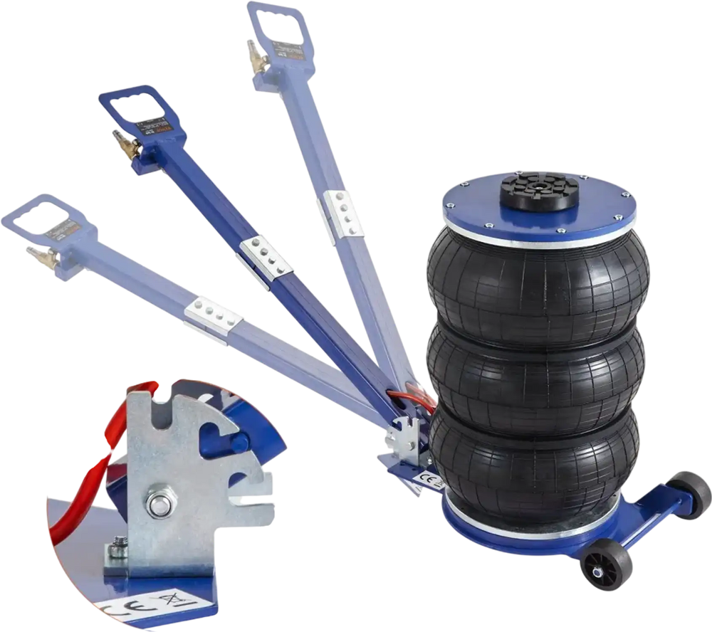 VEVOR Air Jack, 5 Ton/11000 lbs Triple Bag Air Jack, Airbag Jack with Six Steel Pipes, Lift up to 18.5 inch/470 mm, 3-5 s Fast Lifting Pneumatic Jack, with Adjustable Handle for Car, Garage, Repair