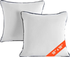 VEVOR 18 x 18 in Throw Pillow Inserts, Set of 2, Firm and Fluffy Decorative Down Alternative Pillows with Polyester Fiber, Square White Cushion with Zipper, for Indoor Bed Couch Sofa and Living Room