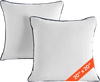 VEVOR 20 x 20 in Throw Pillow Inserts, Set of 2, Firm and Fluffy Decorative Down Alternative Pillows with Polyester Fiber, Square White Cushion with Zipper, for Indoor Bed Couch Sofa and Living Room