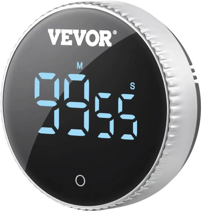 VEVOR Digital Kitchen Timer, Magnetic Countdown Countup Timer with 3-inch Large LED Display, 3 Volume Levels & 2 Lighting Modes, Digital Visual Timer Ideal for Cooking Classroom Studying Fitness
