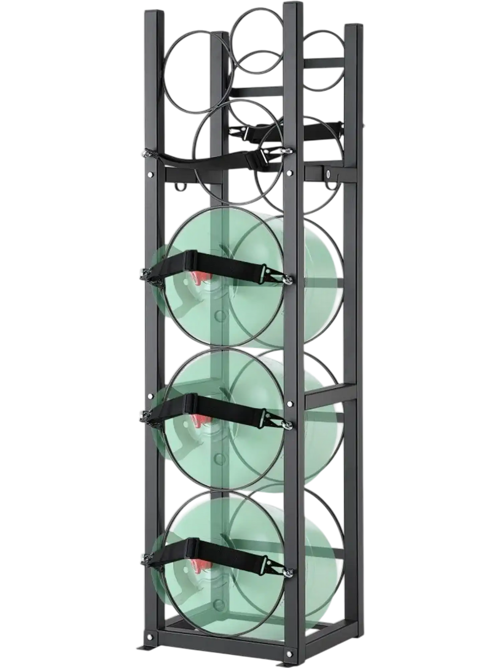 VEVOR Refrigerant Tank Rack, with 3 x 30lbs and Other 3 Small Bottle Tanks, Cylinder Tank Rack 12.79x12.99x47.12 in, Refrigerant Cylinder Rack and Holders for Freon, Gases, Oxygen, Nitrogen