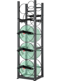 VEVOR Refrigerant Tank Rack, with 3 x 30lbs and Other 3 Small Bottle Tanks, Cylinder Tank Rack 12.79x12.99x47.12 in, Refrigerant Cylinder Rack and Holders for Freon, Gases, Oxygen, Nitrogen