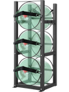 VEVOR Refrigerant Tank Rack, with 3 x 30lbs Bottle Tanks, Cylinder Tank Rack 12.79x12.99x33.07 in, Refrigerant Cylinder Rack Gas Cylinder Racks and Holders for Freon, Gases, Oxygen, Nitrogen