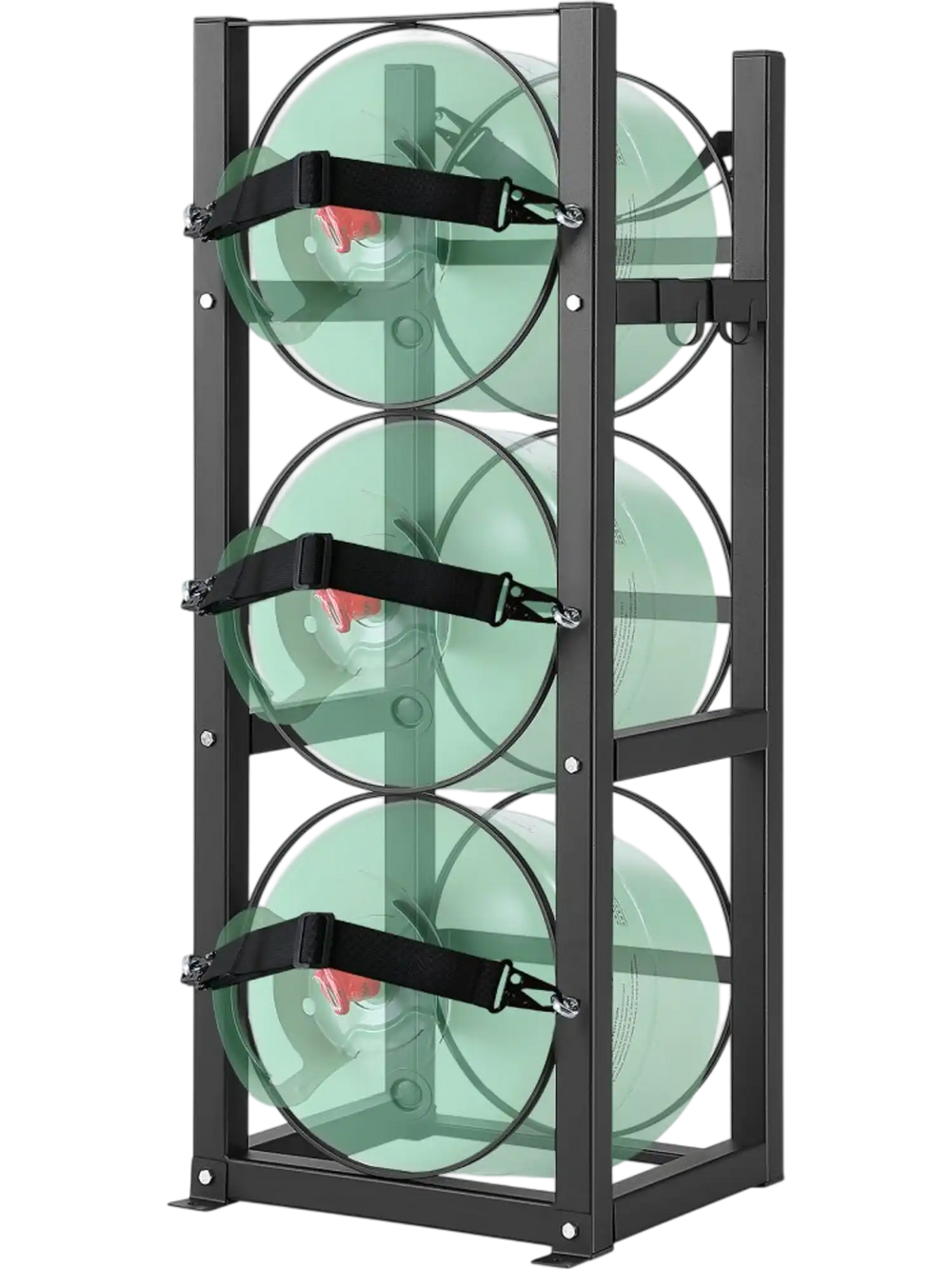 VEVOR Refrigerant Tank Rack, with 3 x 30lbs Bottle Tanks, Cylinder Tank Rack 12.79x12.99x33.07 in, Refrigerant Cylinder Rack Gas Cylinder Racks and Holders for Freon, Gases, Oxygen, Nitrogen
