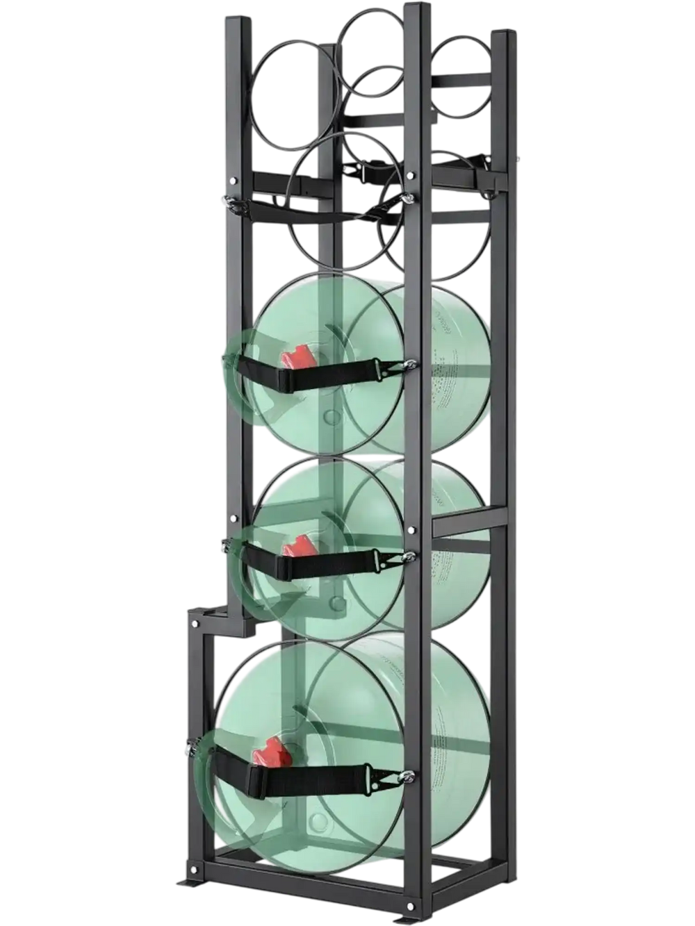 VEVOR Refrigerant Tank Rack, with 1 x 50lb, 2 x 30lb and Other 3 Small Bottle Tanks, Cylinder Tank Rack 15.55x12.99x49.8 in, Refrigerant Cylinder Rack and Holders for Freon, Gases, Oxygen, Nitrogen