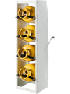 VEVOR Refrigerant Tank Rack, 14.8 x 13 x 52 inches, 4 Tiers for 4 Cylinder, with Top Storage Shelf, White Powder-Coated Carbon Steel, Cylinder Tank Rack for Cargo Van, Storing Oxygen, and Nitrogen
