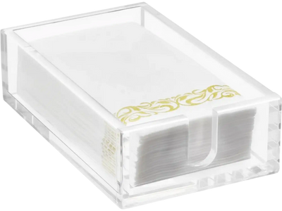 VEVOR Acrylic Napkin Holder, 9.1 x 5.5 x 2.6 inch, Clear Bathroom Guest Towel Storage Tray with U-Shaped Opening, Disposable Paper Towel Holder for Bathroom Kitchen Parties Weddings & Various Events