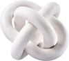 VEVOR Wood Chain Link Decor, 3 Link, Hand Carved Wooden Knot Decor, Coffee Table Decoration Modern Shelf Accents, Decorative Objects for Home Living Room Bedroom Entryway Farmhouse Bookshelf, White