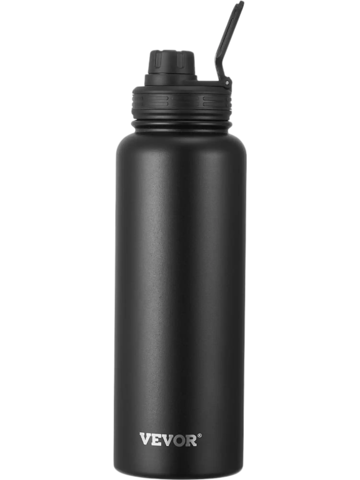 Vevor Water Bottle 40 oz Insulated Stainless Steel Wide Mouth Black New