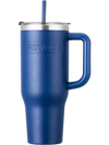 VEVOR 40 oz Insulated Water Bottle, Stainless Steel Sports Coffee Cup with Lid, Handheld Travel Coffee Mug Double Walled, Camping Hydration Flask Leakproof, for Indoor/Outdoor School, Work, Blue