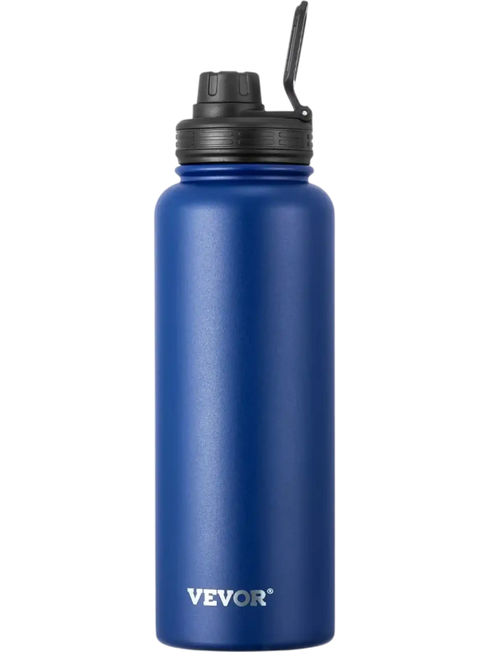 VEVOR 40 oz Insulated Water Bottle, Stainless Steel Camping & Hiking Hydration Flask with Wide Mouth Lid, Sports Coffee Cup Double Walled, Leakproof, for Indoor/Outdoor Use, FDA Listed,Blue