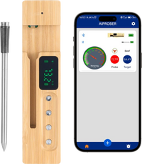 VEVOR Wireless Meat Thermometer, 500 ft Range Wireless Bluetooth Meat Thermometer, Digital Cooking Food Meat Thermometer, Waterproof Smart Meat Probe with One Probe, for Grilling, Smoker, BBQ & Oven