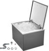 VEVOR Drop in Ice Chest, 20"L x 16"W x 13"H Stainless Steel Drop in Cooler, 44.7 Quart Commercial Ice Bin with Flip Lid for Outdoor Kitchen Patio Bar, Drain-pipe Set Included, for Cold Wine Beer