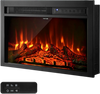 VEVOR Electric Fireplace Insert, 26 inch Recessed and Wall Mounted with Adjustable Flame Color Brightness & 8h Timer & Remote Control, Indoor Heater w/ 750W/1500W Dual Heating Modes, 5000BTU Black