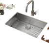 VEVOR 32-inch Kitchen Undermount Single Bowl Sinks, Stainless Steel Drop-In Farmhouse Basin with Accessories, Household Dishwasher Sinks for RV, Prep Kitchen, Laundry Room, Bar