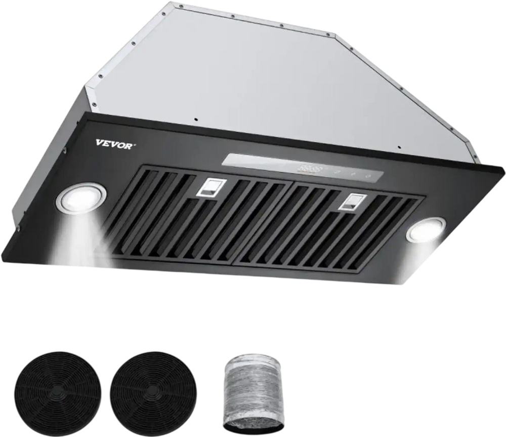 VEVOR Range Hood Insert, 30 Inch Built-in Kitchen Vent Hood, 800CFM  Steel Stove Hood, with Gesture & Touch Control, LED Light, Baffle Filters, 4-Speed Exhaust Fan, Ducted/Ductless Convertible