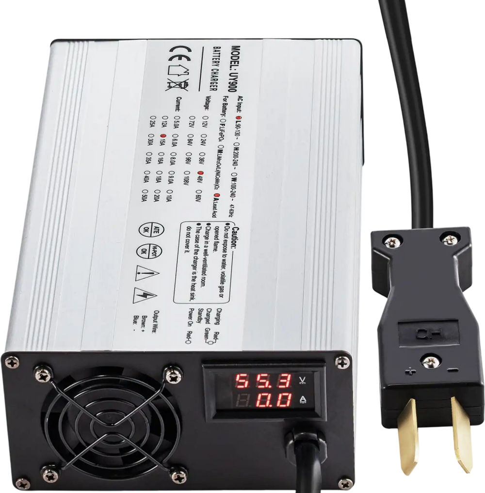 VEVOR Golf Cart Battery Charger 36V Club Car Charger 18A Golf Cart Electric Charger Splayed Plug/LED Club Car Battery Charger Aluminum Shell Power Wise Golf Cart Battery Charger for Ez Go Yamaha