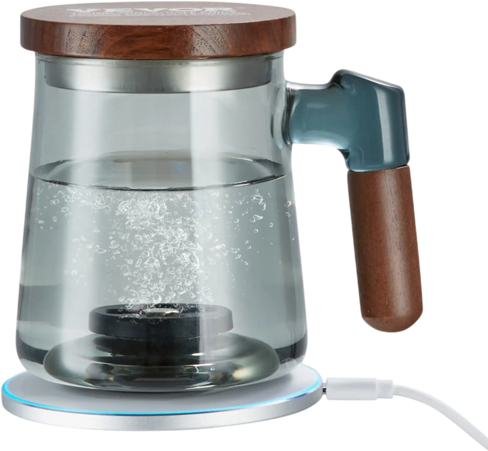 VEVOR Hydrogen Water Cup, 400 ml / 14.1 oz Hydrogen Generator, SPE Technology Portable Hydrogen Water Ionizer Machine with Wireless Charging Base, Hydrogen Rich Water Bottle Glass Health Cup