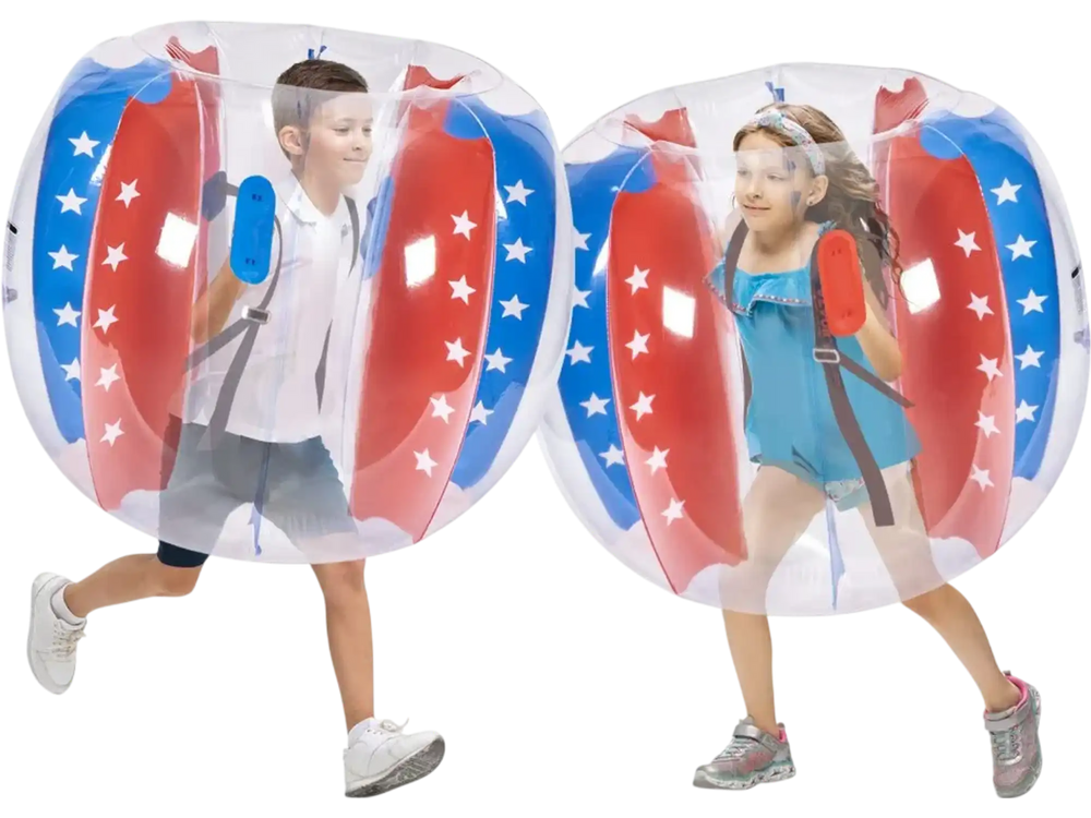VEVOR Inflatable Bumper Balls 2-Pack, 4FT/1.2M Body Sumo Zorb Balls for Kids & Teens, Durable PVC Human Hamster Bubble Balls for Outdoor Team Gaming Play, Bumper Bopper Toys for Playground, Yard, Park