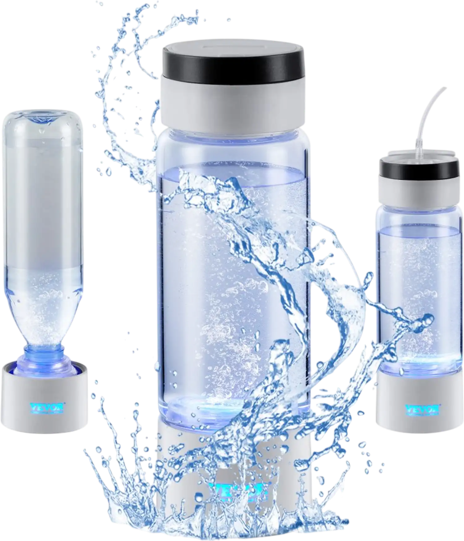 Vevor Hydrogen Water Bottle Portable 13.4 oz SPE Water Ionizer Generator New