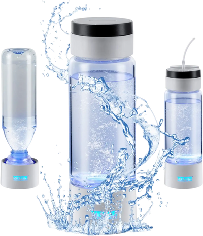 Vevor Hydrogen Water Bottle Portable 13.4 oz SPE Water Ionizer Generator New