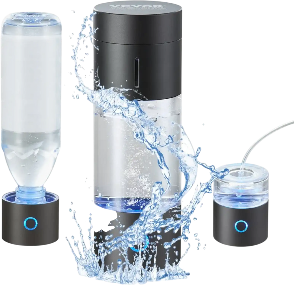 VEVOR Hydrogen Water Bottle Generator, 230 ml / 8.1 oz Capacity Portable Hydrogen Water Maker, SPE Technology Hydrogen Rich Water Ionizer Machine with Nasal Inhalation Tube and Self-Cleaning