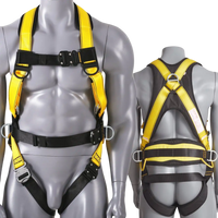 VEVOR Safety Harness, Full Body Harness, Safety Harness Fall Protection with Added Padding, and Side Rings and Dorsal D-Rings and a Lanyard, ANSI/ASSE Z359.11-2014, 160 lbs Max Weight, S