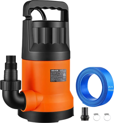 Vevor Submersible Water Pump 1.2 HP 5000 GPH with 25' Hose New