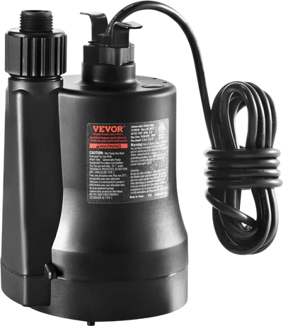 Vevor Utility Pump 1/3 HP 2450 GPH Submersible Water Pump New