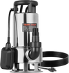 VEVOR 1 HP Submersible Sump Pump, 5500 GPH, Stainless Steel Submersible Sewage Dirty Clean Water Pump with Automatic Float Switch, Long Cord, 30 ft Max Lift, for Pools, Garden, Pond, Flooded Areas