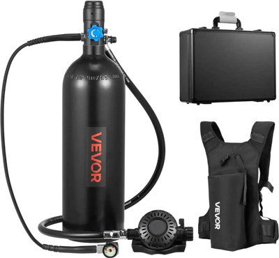 Vevor Diving Tank Mini Scuba 1.9L Portable Underwater Breathing Cylinder with Backpack & Case New