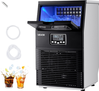Vevor Commercial Ice Maker 80 lbs/24h with 12 lbs. Storage Self-Cleaning LED Display New