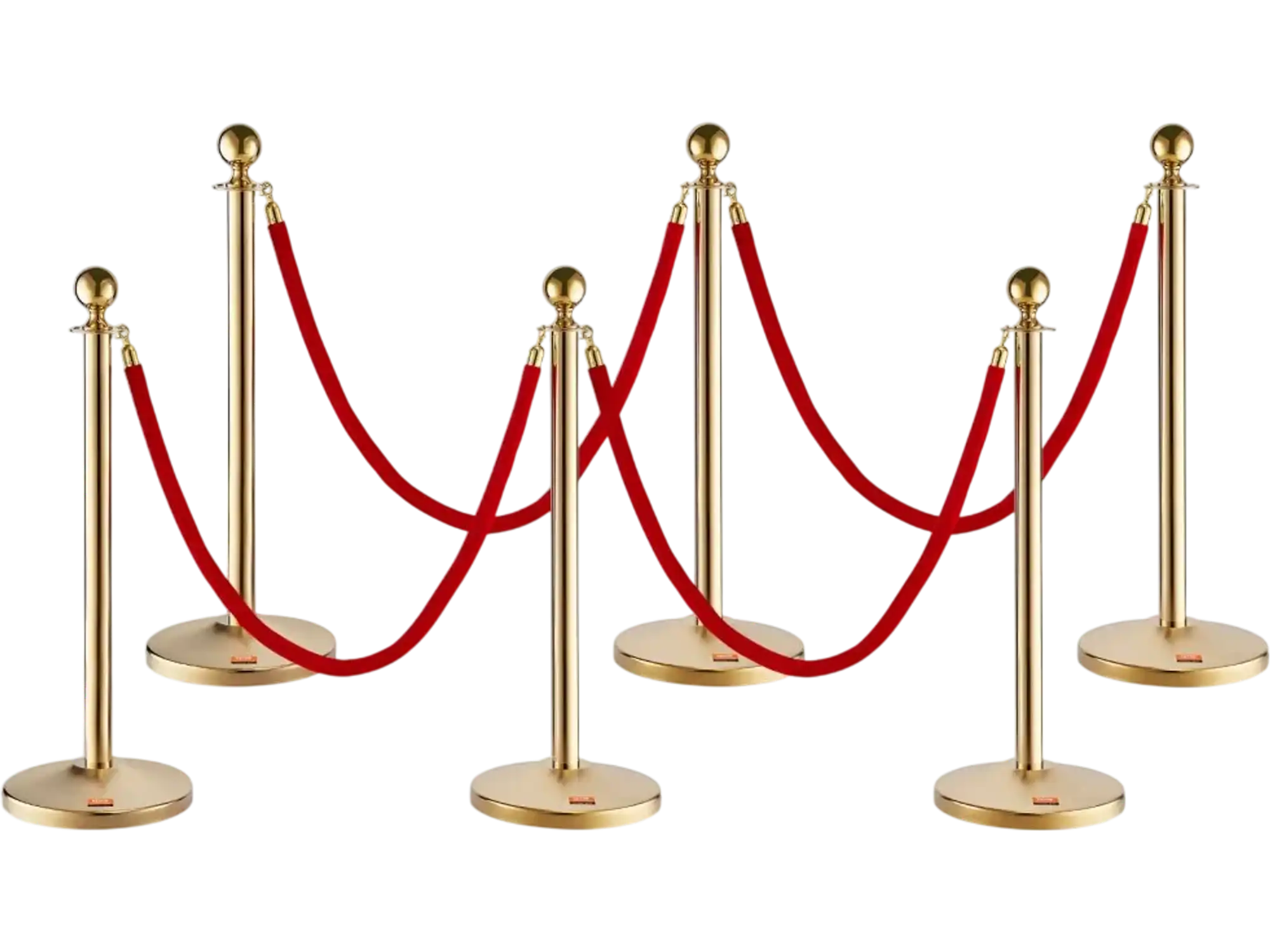 Vevor Stanchion Post with Velvet Rope 6-Pack Crowd Control Barrier New