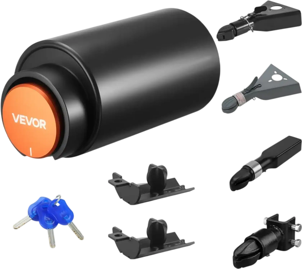 VEVOR Trailer Lock, Fits 2 & 2-5/16-Inch Bulldog Trailer Couplers, Heavy Duty Hitch Lock with 3 Keys Secures Security Chains, Corrision-resistant, Anti-Theft RV Trailer Locks for RV, Trailer, Boat
