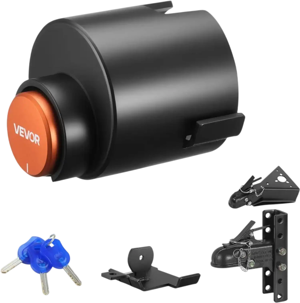 VEVOR Trailer Lock, Fits 2-5/16-Inch Cast Ball Couplers, Heavy Duty Hitch Lock with 3 Keys Secures Security Chains, Corrision-resistant, Anti-Theft RV Trailer Locks for RV, Trailer, Boat