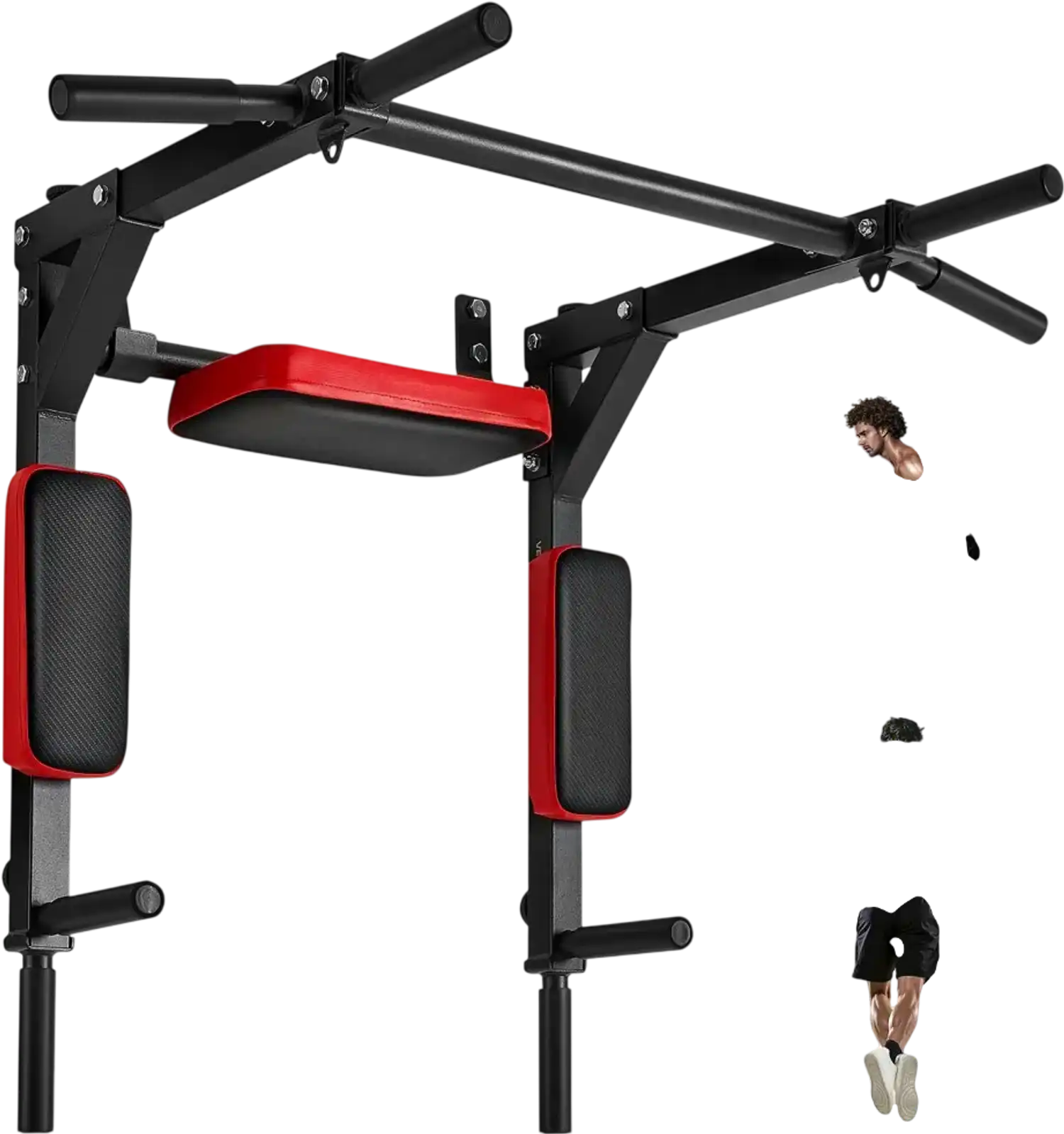 Vevor Pull Up Bar Wall-Mounted Chin Up Dip Station Home Gym 440 lbs New