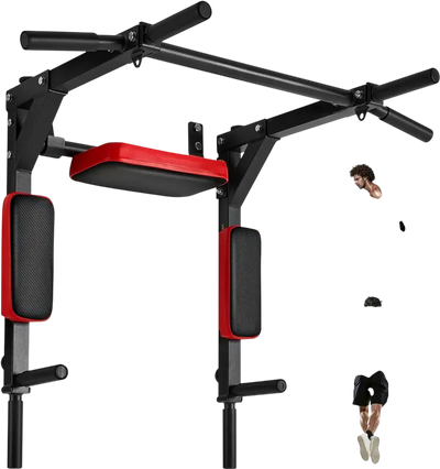 Vevor Pull Up Bar Wall-Mounted Chin Up Dip Station Home Gym 440 lbs New