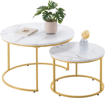 Vevor Coffee Table Nesting Table Set of 2 Round 27.6