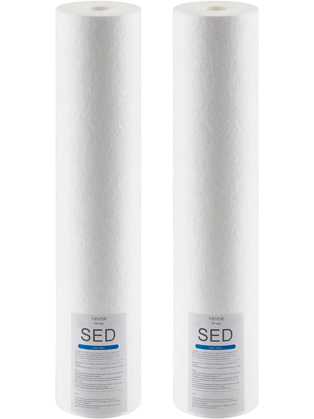 VEVOR Whole House Water Filter Replacement Cartridge, 4.5" x 20" Polypropylene Sediment Filter for 3-Stage Whole Home Water Filtration System, Reduce Sand, Rust, Chlorine, Bad Taste, Odor