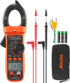VEVOR Digital Clamp Meter, T-RMS 6000 Counts, 600A Multimeter for Current, Voltage, Resistance, Diodes & Continuity Testing, Data Hold Function, NCV Feature for Domestic & Railway Maintenance