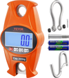 VEVOR Digital Crane Scale, 660 lbs/300 kg, Industrial Heavy Duty Hanging Scale with Cast Aluminum Case & LCD Screen, Handheld Mini Crane with Hooks for Farm, Hunting, Fishing, Outdoor, Garage (Orange)