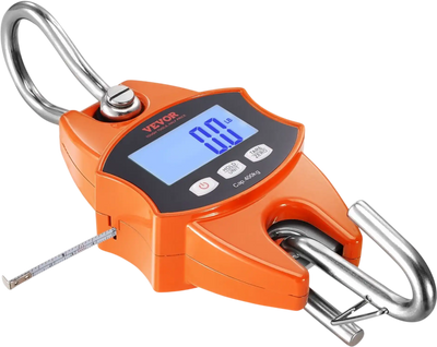 Vevor Crane Scale Digital Hanging 880 lbs 400 kg with Hooks Orange New