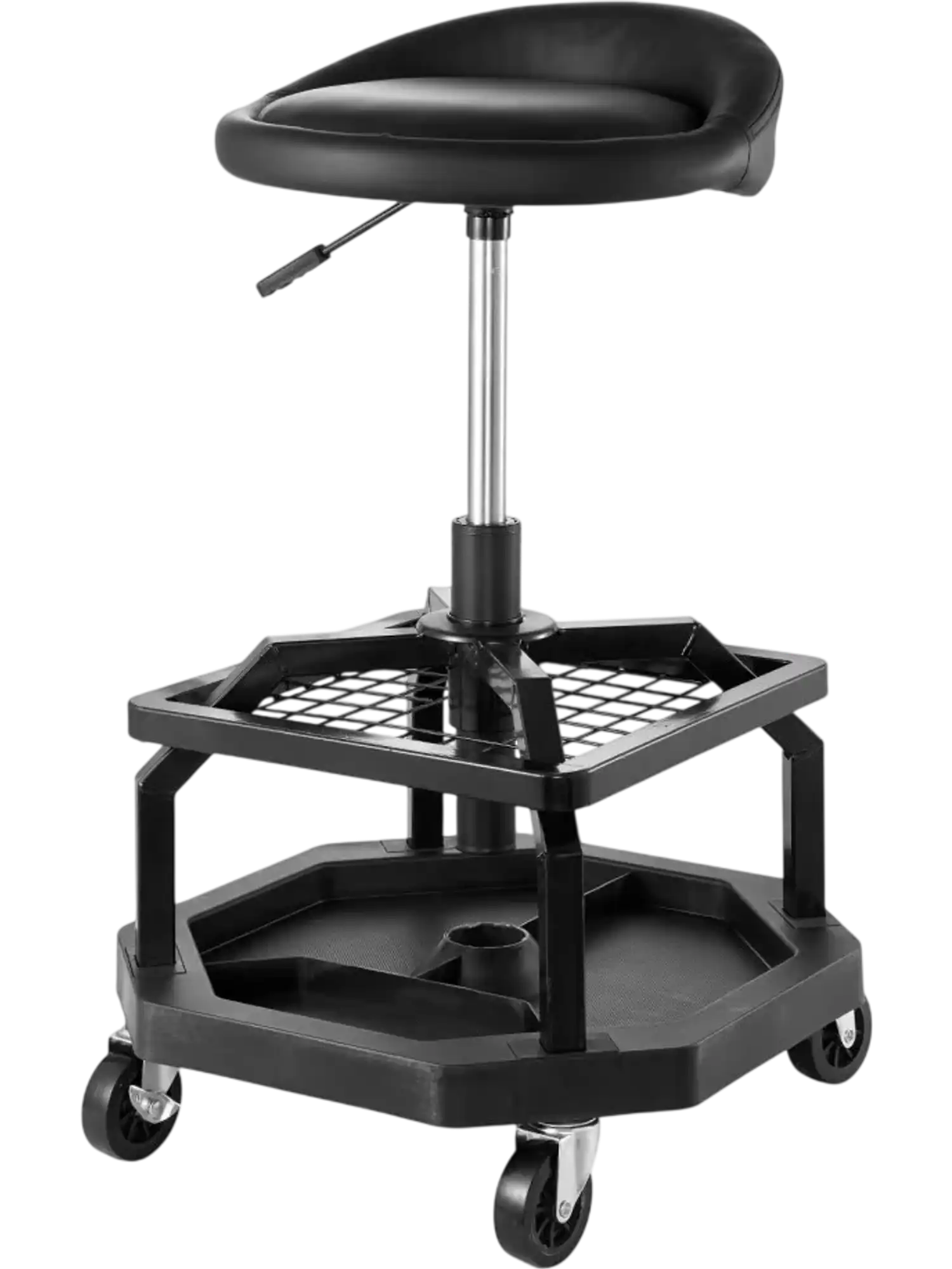Vevor Shop Stool Rolling Garage Seat Adjustable Height 300 lbs New
