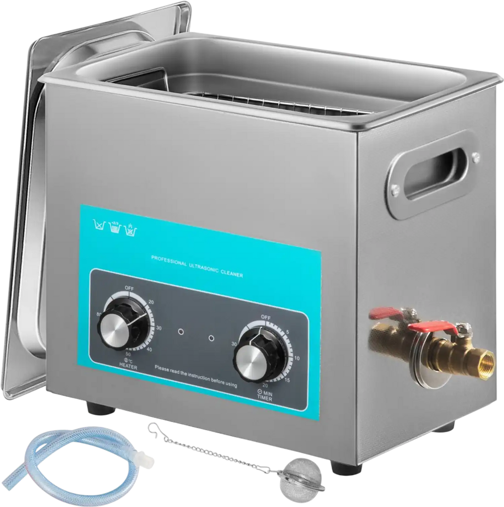 VEVOR 6L Ultrasonic Cleaner, 304 Stainless Steel Professional Knob Control, Ultrasonic Cleaner with Heater Timer for Jewelry Watch Glasses Circuit Board Dentures Small Parts Dental Instrument